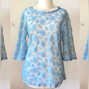 Vintage mesh zip-up top